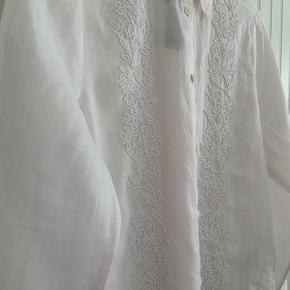 J. Crew Collection Beaded Button-up Shirt in Ramie NWT - Picture 6 of 8